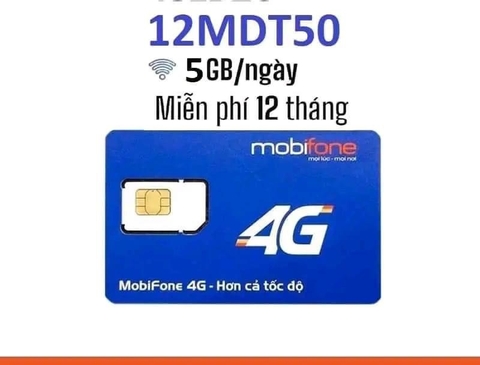 SIM 4G MobiFone MDT50 Miễn Phí 12 Tháng, Mỗi Ngày Miễn Phí 5G Truy Cập Mạng