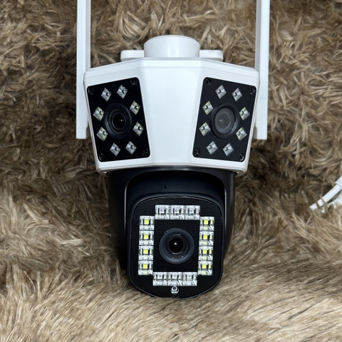 Camera Hopeway 3 Mắt Xem 3 Hướng 6M Hình Siêu Nét- Đàm Thoại 2 Chiều- Báo Động Chống Trộm- Wifi Không Dây