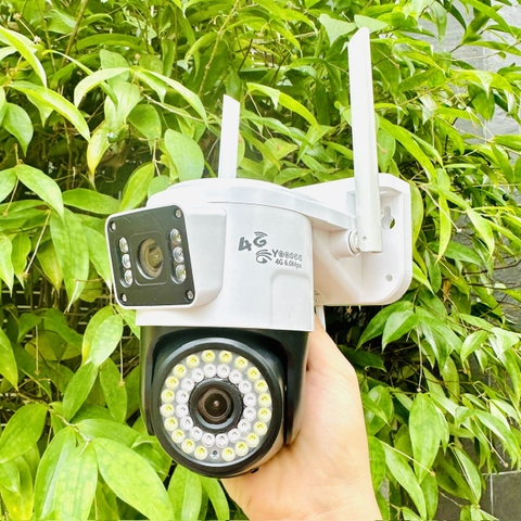 Camera YOOSEE 2 Mắt 6M Chạy Bằng Sim 4G Xoay 360 Độ- Đàm Thoại 2 Chiều- Báo Động Chống Trộm- Ban Đêm Có Màu-Không Dây Ngoài Trời