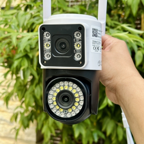 Camera YOOSEE PTZ 2 Mắt Pro 15.0M Q42 Xoay 360 Độ- Xem 2 Vị Trí Khác Nhau Trên 1 Camera- Đàm Thoại 2 Chiều- Báo Động Chống Trộm- Ban Đêm Có Màu- Wifi Không Dây Ngoài Trời