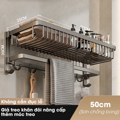 Giá kệ để khăn, để đồ nhà tắm KIVA, đa dạng mẫu mã, thiết kế, kích thước và màu sắc, chất liệu nhôm hàng không cao cấp.