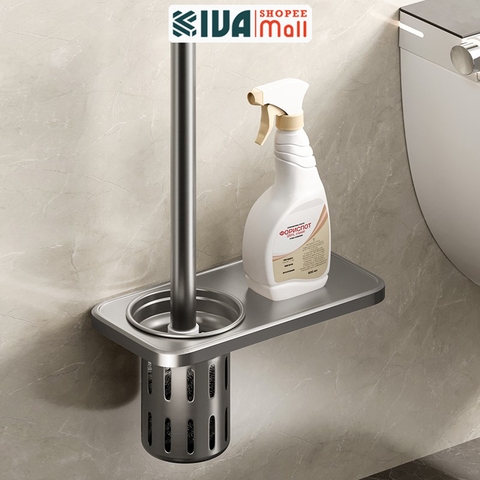 Chổi cọ, chà bồn cầu, toilet KIVA, chất liệu nhôm hàng không, không gỉ sét.