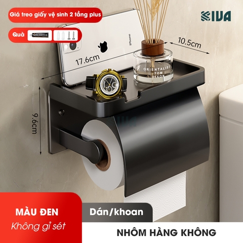 Hộp Đựng Giấy Vệ Sinh Nhà Tắm KIVA Chất Liệu Nhôm Hàng Không, Lắp Đặt Không Cần Khoan, Bảo Hành 10 Năm.
