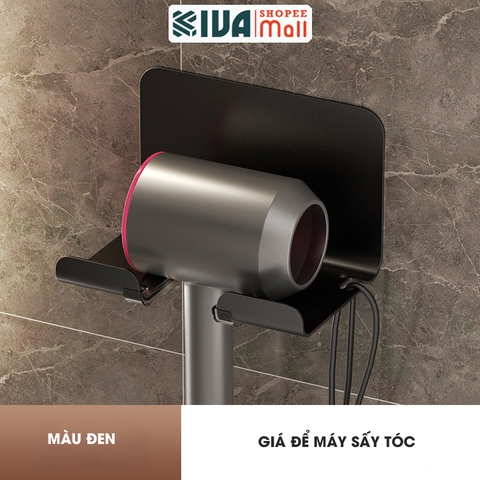 Giá đỡ, treo để máy sấy tóc KIVA có khay đồ, đa dang kiểu dáng, sử dụng nhiều máy sấy khác nhau, chất liệu nhôm hàng không.