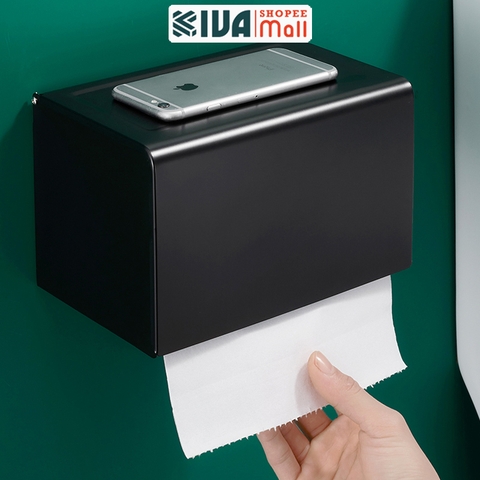 Hộp Đựng Giấy Vệ Sinh Nhà Tắm KIVA Chất Liệu Nhôm Hàng Không, Lắp Đặt Không Cần Khoan, Bảo Hành 10 Năm.