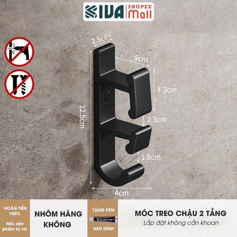 Móc Treo Chậu KIVA, Chất Liệu Nhôm Hàng Không, Lắp Đặt Không Cần Khoan