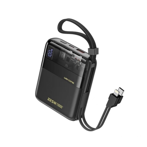 [SE279]Sạc Dự Phòng Đa Năng 10000mAh WEKOME WP-309 - Tích Hợp 2 Cáp Sạc Nhanh TypeC & iP - Hỗ Trợ Sạc Nhanh Lên Đên 22,5W