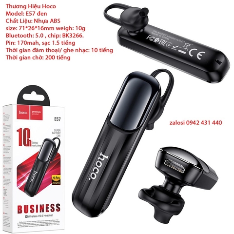 [SE92]Tai Nghe Bluetooth Hoco E57 Pin nghe nhạc 10 tiếng