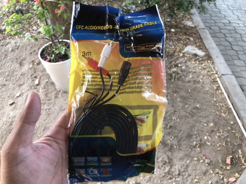 [SE13][3m] Cáp sạc jack 3.5 ra 2 đầu bông sen