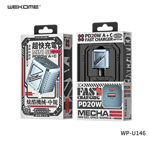 [SE115] CỐC SẠC NHANH WEKOME WP-U146 A+C QC3.0+PD 20W