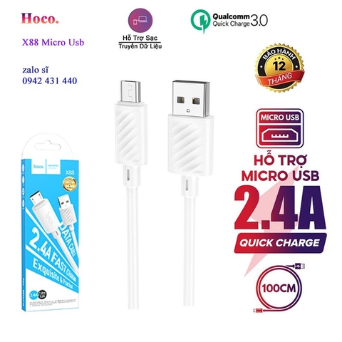 [SE8.9]Cáp Hoco X88 Micro Usb sạc Nhanh Quick Charge 3.0