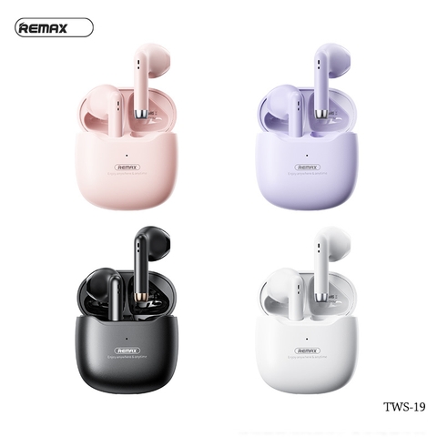[SE200]Tai nghe bluetooth không dây True Wireless Marshmallow Remax TWS-19 có mic thoại cảm ứng, Pin 5h