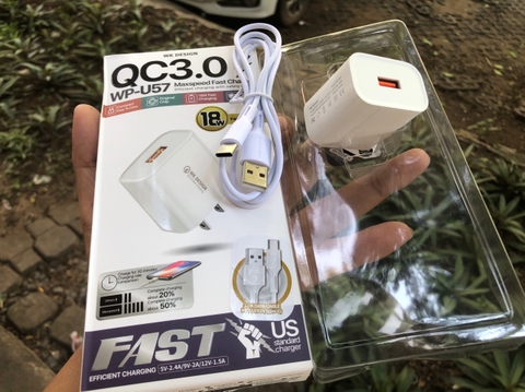 [SE49] Bộ Sạc Wekome U57 Type C 18W QC3.0