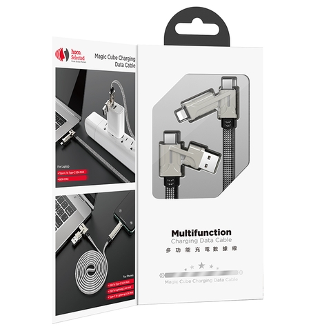 [SE92] Cáp sạc Hoco S22 4 in1 sạc nhanh 3.0A Max, 60W, đầu sạc đa năng, dây bện dù chống đứt, dài 1.2m