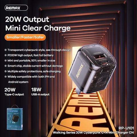 [SE105]CỐC SẠC NHANH REMAX RP-U101 1A+1C 20W