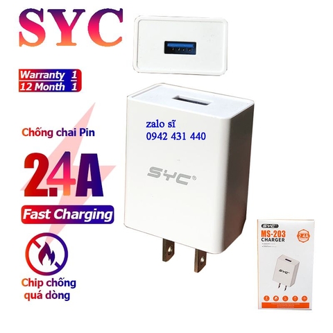 [SE17.5] Cóc sạc SYC MS-203 2.4A 1 usb