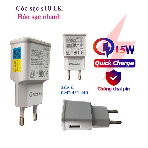 [SE16.5]Cóc Sạc S10 Linh Kiện 15W Quick Charge 3.0 có sạc nhanh