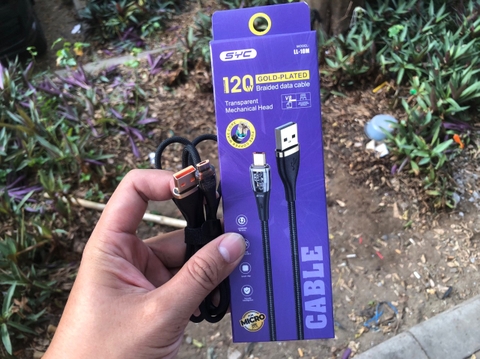 [SE21] Cáp sạc SYC LL-10M Micro Usb Lộ Main có đèn báo sạc