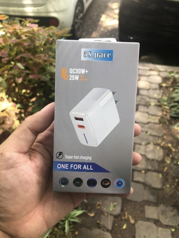 [SE45]Củ sạc 5S Pace 2 cổng sạc nhanh Usb + C suppervooc turbo siêu nhanh