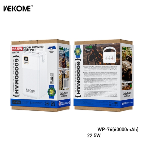 [SE480]PIN SẠC DỰ PHÒNG WEKOME WP-76 60000MAH QC3.0+PD 22.5W