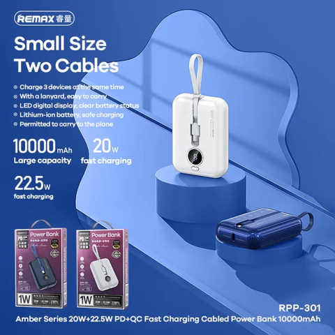 [SE280] Sạc Dự Phòng Sạc Nhanh Remax RPP-301 20W + 22.5W PD + QC  10000mAh