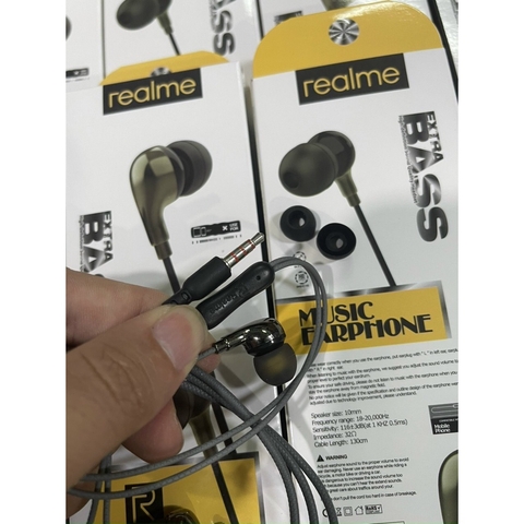 [SE14.5] Tai Nghe InEar Realme Ban Đầu Tai Nghe Dây Từ Dệt Giao Diện 3.5 Mm Cho Điện Thoại Smartphone