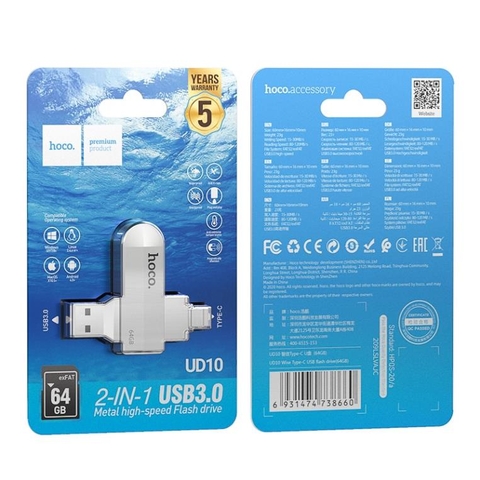 USB 3.0 OTG Hoco UD10 Wise 64GB cổng TypeC và USB 3.0 ma SE160