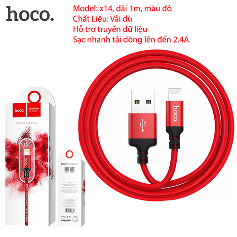 [SE24]Cáp sạc Iphone hoco x14 1m