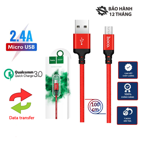 [SE21.5]Cáp sạc dây dù micro Hoco X14 1M cho Android