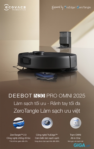 Robot hút bụi lau nhà Ecovacs Deebot N30 Pro Omni 2025