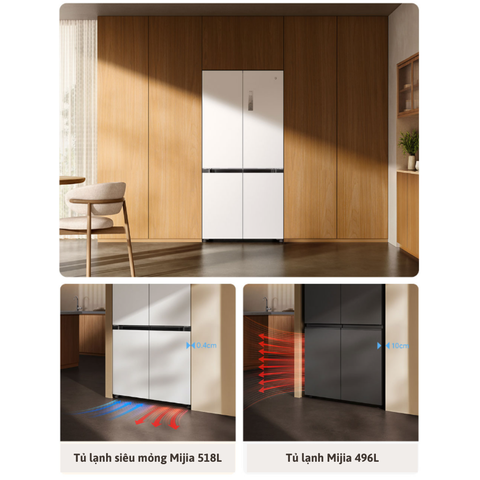 Tủ lạnh Xiaomi Mijia 518L – Thiết kế âm tường, có ngăn đông mềm