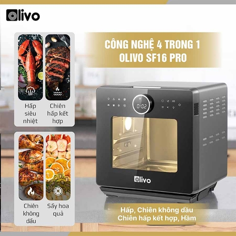 Nồi Chiên Hấp Đa Năng OLIVO SF16 PRO 2025
