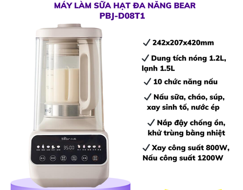 MÁY LÀM SỮA HẠT BEAR PBJ-D08T1 1,5L