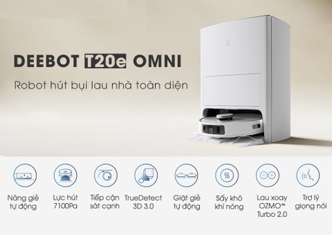 Robot hút bụi lau nhà Ecovacs Deebot T20e Omni