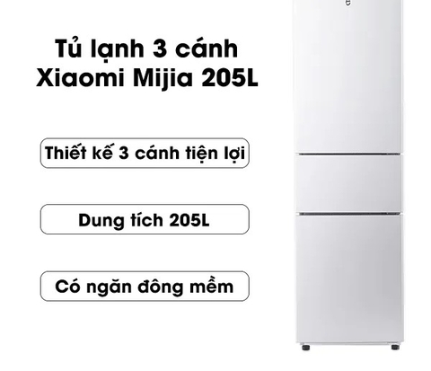 Tủ lạnh Xiaomi Mijia 205L, 3 cửa, có ngăn đông mềm