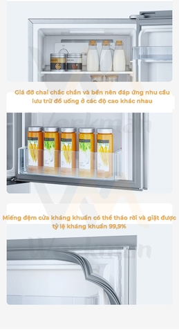 Tủ lạnh Xiaomi 215L – BCD-215MDMJ05 3 Cánh | Có Ngăn Đông Mềm