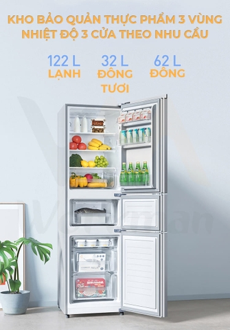 Tủ lạnh Xiaomi 215L – BCD-215MDMJ05 3 Cánh | Có Ngăn Đông Mềm