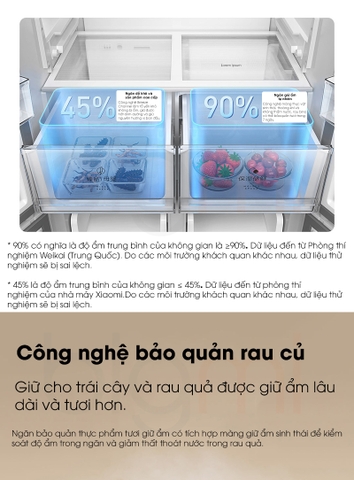 Tủ lạnh 4 cánh Xiaomi Mijia 439L – Thiết kế siêu mỏng, màu trắng tinh tế, 18 ngăn chứa đa dạng