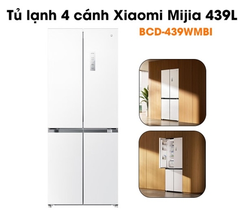 Tủ lạnh 4 cánh Xiaomi Mijia 439L – Thiết kế siêu mỏng, màu trắng tinh tế, 18 ngăn chứa đa dạng