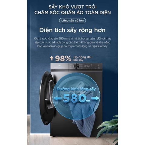 Máy sấy quần áo bơm nhiệt TCL 10 kg TDH100-C682G