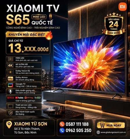 Xiaomi TV S 65 Mini LED 65 inch 2026 - Bản Quốc Tế