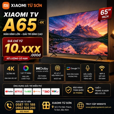 Tivi Xiaomi A 65 inch 4K  2026 – Bản Quốc Tế