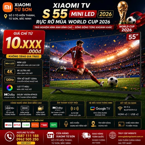 Xiaomi TV S 55 Mini LED 55 Inch 2026 - Bản Quốc Tế
