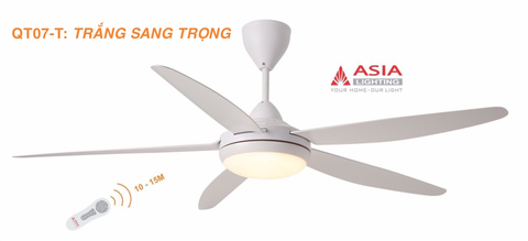 Quạt trần đèn cao cấp QT07-T - Trắng sang trọng