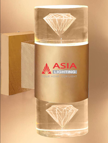 Đèn tường 2 đầu - Kim Cương - Thân sơn mầu đồng