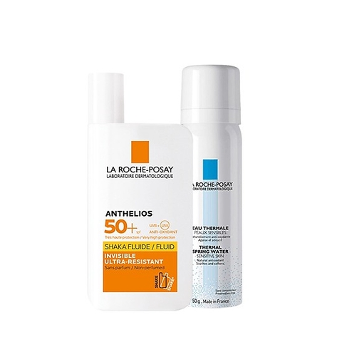 Set Kem chống nắng La Roche Posay SHAKA FLUIDE 50ml + xịt khoáng 50ml