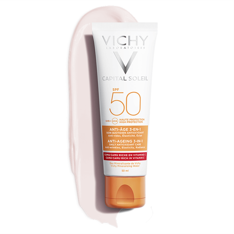 Kem chống nắng VICHY 3in1 Capital Soleil Anti-Ageing 50ML( Vạch đỏ)