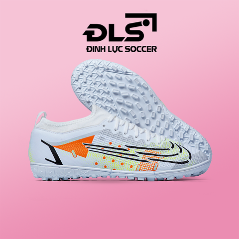 Giày Bóng Đá Việt Nam Vapor 14 Elite Cổ Cao Trắng Cam Vạch Đen TF
