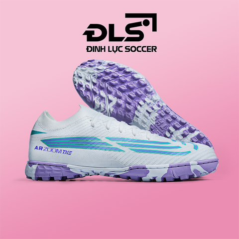 Giày Bóng Đá Việt Nam Vapor 16 Elite Trắng Vạch Xanh Tím Đế Tím TF