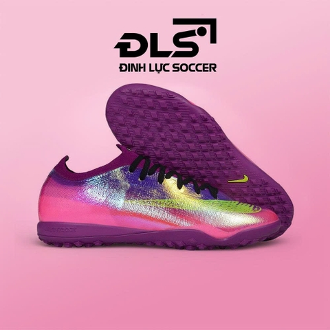 Giày Bóng Đá Mercurial Vapor 17 Elite Hồng Tím Vạch Vàng Đế Đệm Loại Đẹp TF